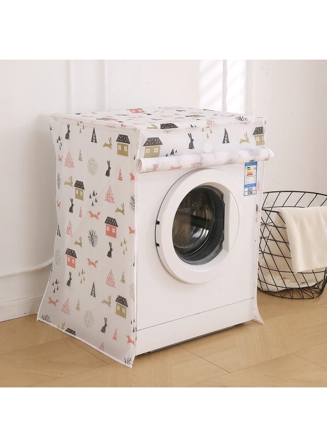 KITCHENOO Waterproof Front Load / Top Load Washing Machine Cover | PEVA Dustproof Protective Cover for 6kg, 6.5kg, 7kg & 7.5kg Fully Automatic Machines, Geometric Abstract - Image 1